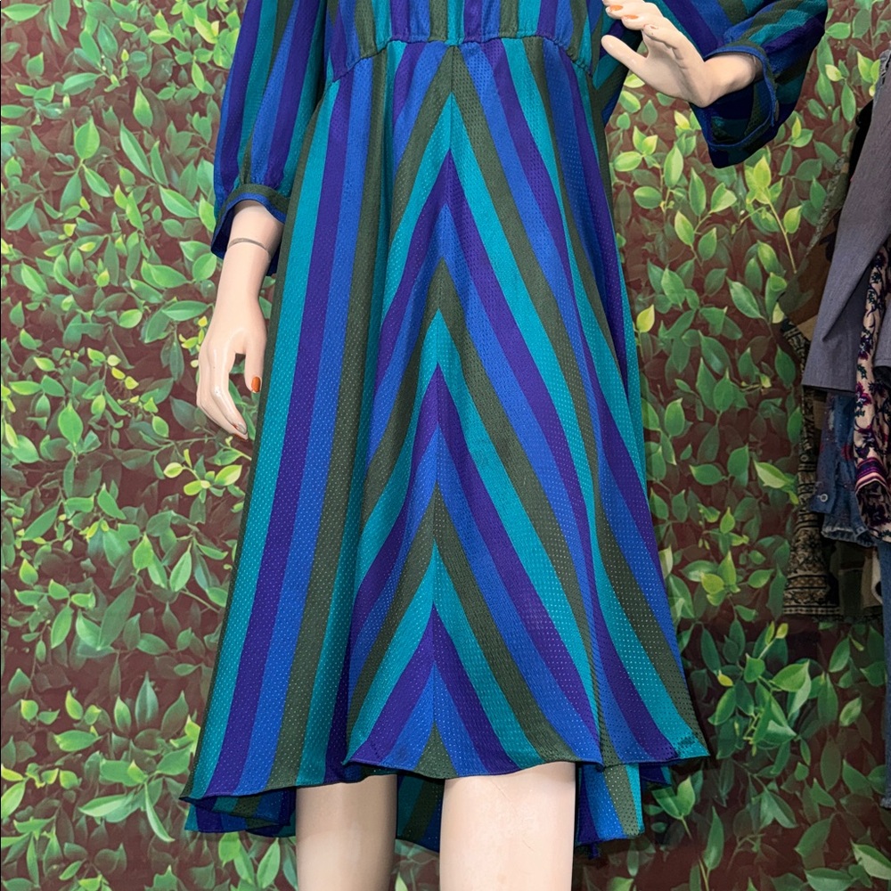 Vintage Leslie Fay Metallic Stripe Dress - Picture 12 of 17